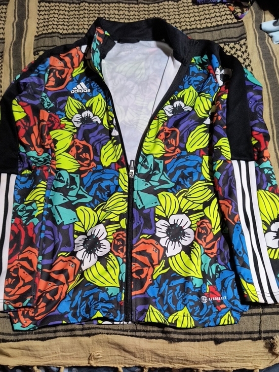 adidas Other - adidas Neon Floral Track Jacket - Black, Yellow, Blue, Purple, Red, Green